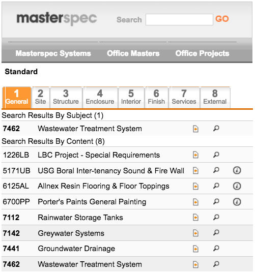 Adding Work Sections Masterspec